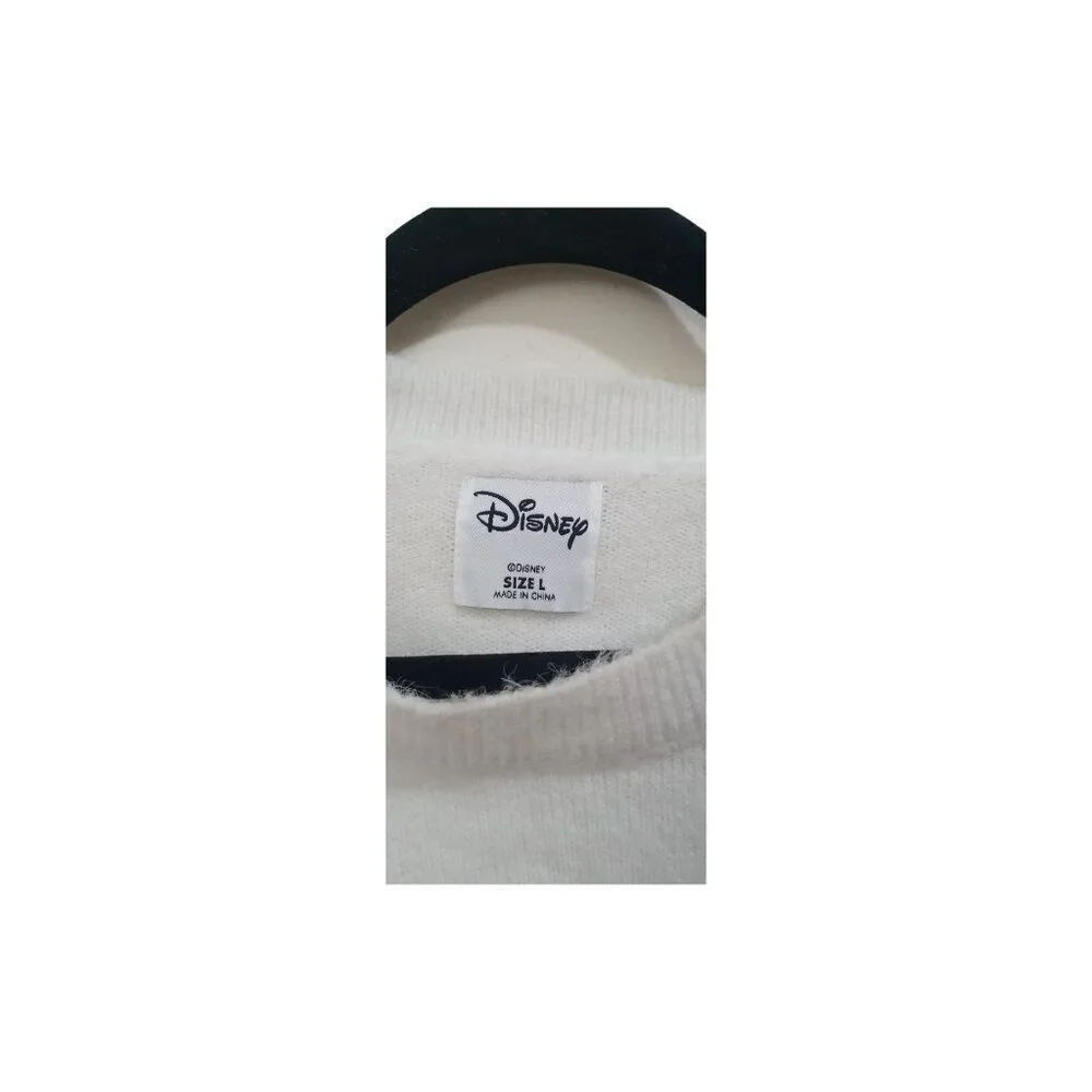 Disney Mickey Mouse Acrylic Sweater Women's Size L White long sleeves - Picture 5 of 8